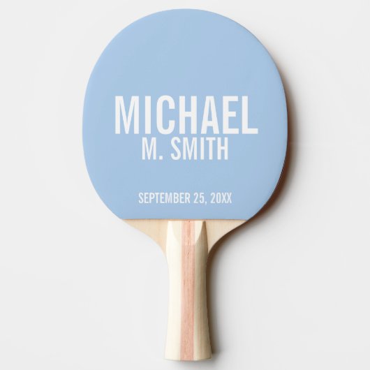 誕生のお知らせ(カスタムベビー生まれたばかりの写真) 卓球ラケット (裏面)