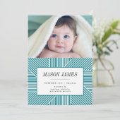 誕生のお知らせ、ベビーのお知らせ、ブルー、ボーイ 案内状 (スタンド正面)