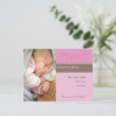 誕生のお知らせ：：純粋な喜び – 少女 案内ポストカード (スタンド正面)