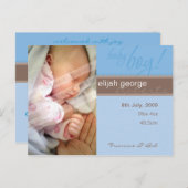 誕生のお知らせ：：純粋な喜び – 少年 案内ポストカード (正面/裏面)