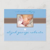 誕生のお知らせ：：純粋な喜び – 少年 案内ポストカード (裏面)