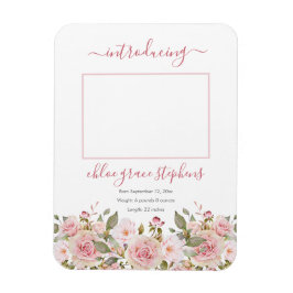 誕生のお知らせ – Bohoフローラガール写真 マグネット