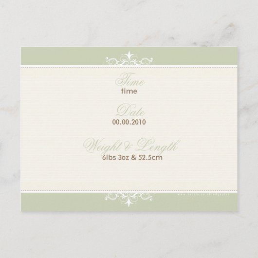 誕生のお知らせ：: flowish1 – 少年 案内ポストカード (裏面)