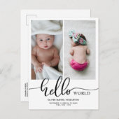 誕生のお知らせHello World Script Photo 案内ポストカード (正面/裏面)