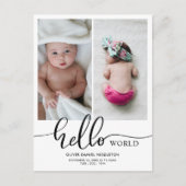 誕生のお知らせHello World Script Photo 案内ポストカード (正面)