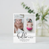 誕生のお知らせHello World Script Photo 案内ポストカード (スタンド正面)