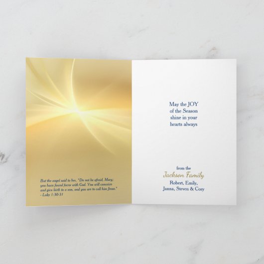 誕生のイエス出生クリスマスカード カード (内部)