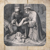 誕生のキリスト教クリスマス出生シーン スクエアシール