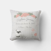 誕生のベビーの枕子ヒツジの男の子の女の子の子供部屋 クッション (正面)