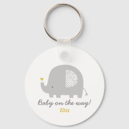 誕生の年と可愛い象 キーホルダー