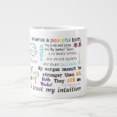 誕生の断言のコラージュのマグ ジャンボコーヒーマグカップ (右)