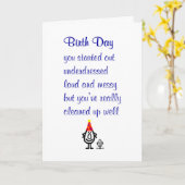 誕生の日 – おもしろいハッピーバースデー詩 カード (黄色い花)