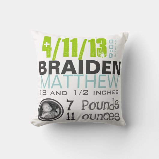 誕生の枕 クッション (正面)