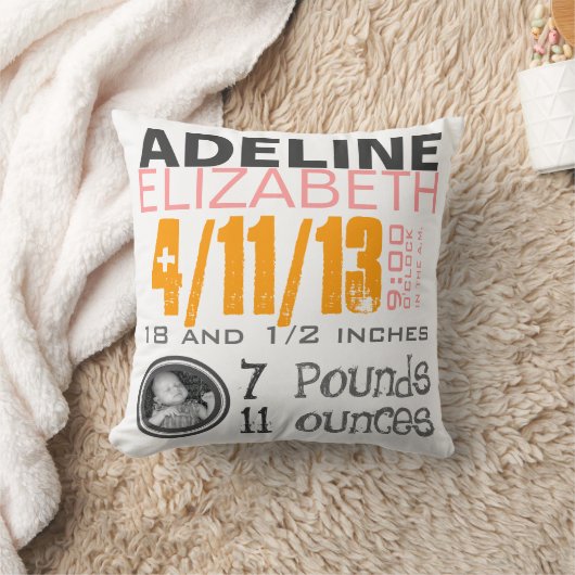 誕生の枕 クッション (ブランケット)