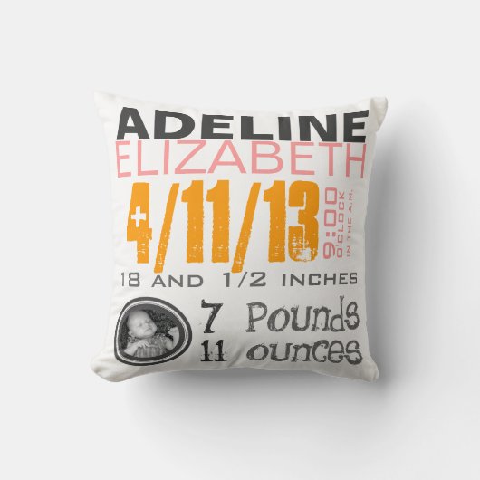 誕生の枕 クッション (正面)