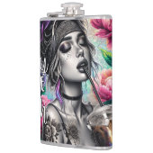 誕生の生意気な頭が切れる口のおもしろいショット フラスク (左)