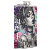 誕生の生意気な頭が切れる口のおもしろいショット フラスク (右)