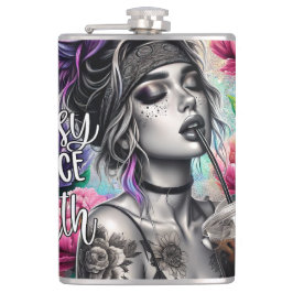 誕生の生意気な頭が切れる口のおもしろいショット フラスク