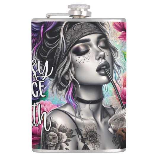 誕生の生意気な頭が切れる口のおもしろいショット フラスク (正面)