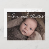 誕生の発表の愛および感謝の原稿の写真 案内ポストカード (正面/裏面)