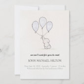 誕生の発表の男の子象の気球 案内状 (正面)