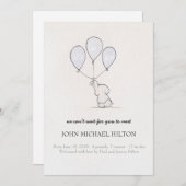 誕生の発表の男の子象の気球 案内状 (正面/裏面)