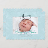 誕生の発表の男の赤ちゃん 案内状 (正面/裏面)