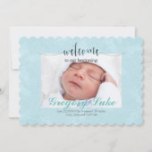 誕生の発表の男の赤ちゃん 案内状 (正面)