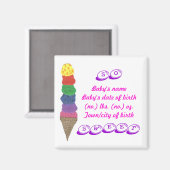 誕生の発表の記念品の磁石 マグネット (正面/裏面)