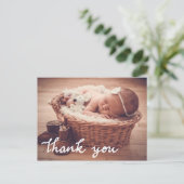 誕生の発表は原稿の写真感謝していしています 案内ポストカード (スタンド正面)