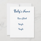 誕生の発表! それは男の子です! 案内状 (裏面)