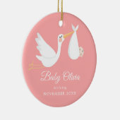誕生の発表|の妊娠の発表の女の子 セラミックオーナメント (右)