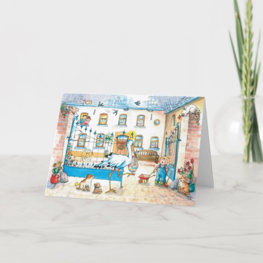 誕生の発表"ベビーの到着" 案内状 (正面)