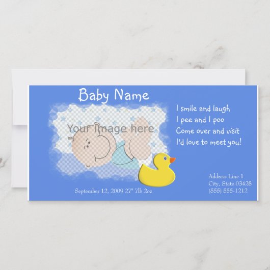 誕生の発表 案内状 (正面)