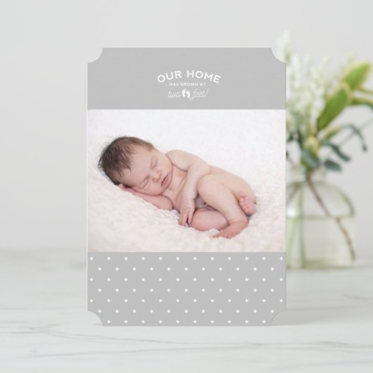 誕生の発表: 私達の家は2つの足育ちました 案内状 (スタンド正面)