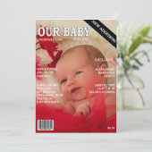 誕生の発表! "雑誌"カバーのあなたのベビー 案内状 (スタンド正面)