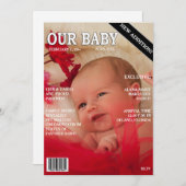 誕生の発表! "雑誌"カバーのあなたのベビー 案内状 (正面/裏面)