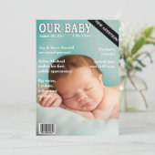 誕生の発表! "雑誌"カバーのあなたのベビー 案内状 (スタンド正面)