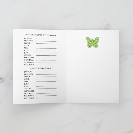 誕生の花と宝石の威厳があるワードゲームカード カード (内部)