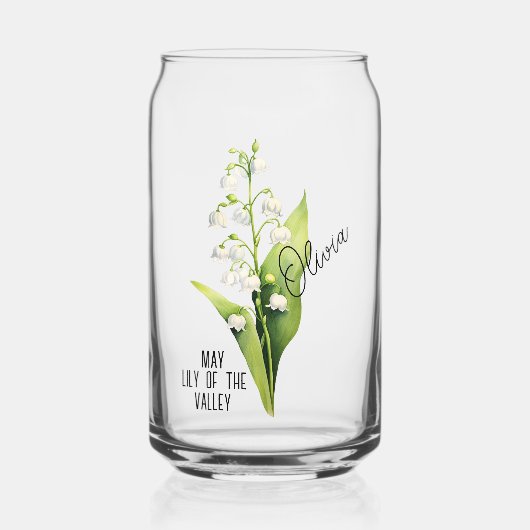 誕生の花の月5月谷名のユリ ガラス缶 (正面)