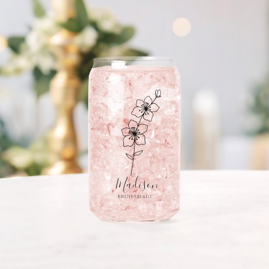 誕生の花マーチさくらんぼ花花花花花花花嫁ギフト ガラス缶 (インサイチュ (ウェディング))