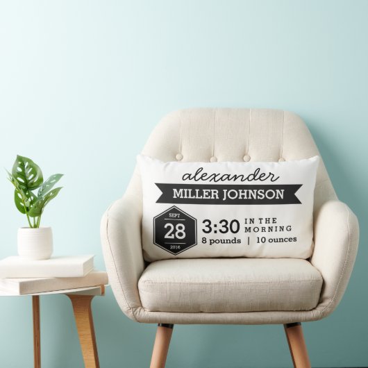 誕生は白黒の枕-モノクロベビー--を詳しく述べます ランバークッション (椅子)