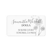 誕生エレガントダラ又は助産師差出人住所 ラベル (正面)