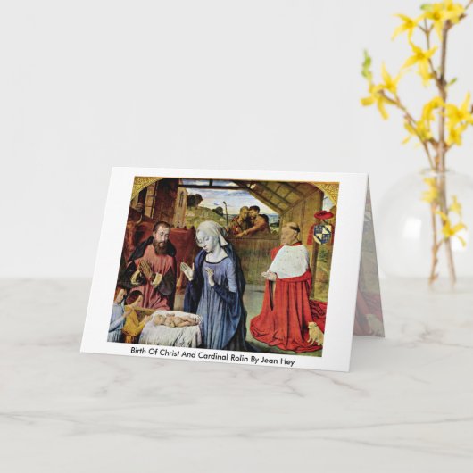 誕生オブキリストアンド(鳥)ショウジョウコウカンチョウローリンバイジャンヘイ カード (黄色い花)