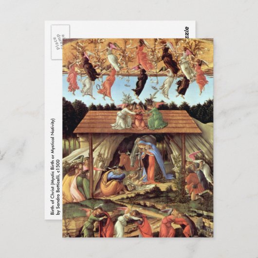 誕生オブキリストバイボッティチェリクリスマス出生 ポストカード (正面/裏面)