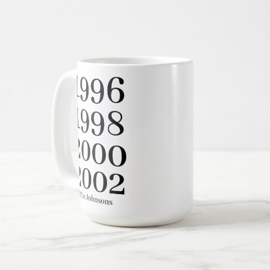 誕生カスタムイヤーマ子供へグ，ティーンズアンドアダルト コーヒーマグカップ (正面左)