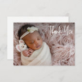 誕生カスタムベビーガールシャワーサンキュー サンキューカード (正面/裏面)