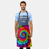 誕生カスタム年ヒッパイオールオーバープリントエプロン エプロン (着用した状態)