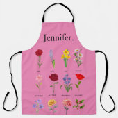 誕生カスタム月の花すべて12ヶ月マザー エプロン (正面)