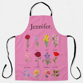 誕生カスタム月の花すべて12ヶ月マザー エプロン